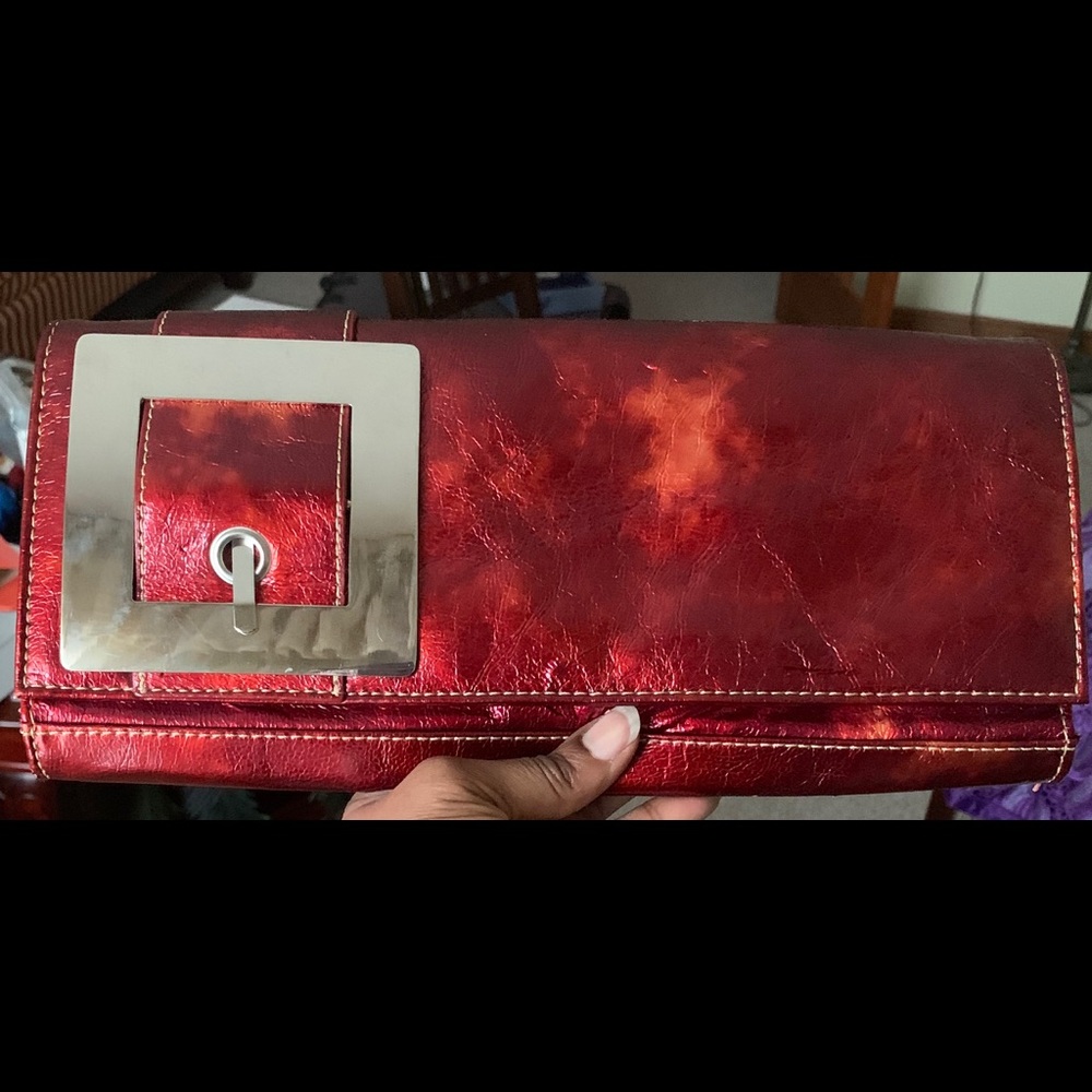 Vintage Chinese Laundry buckle clutch